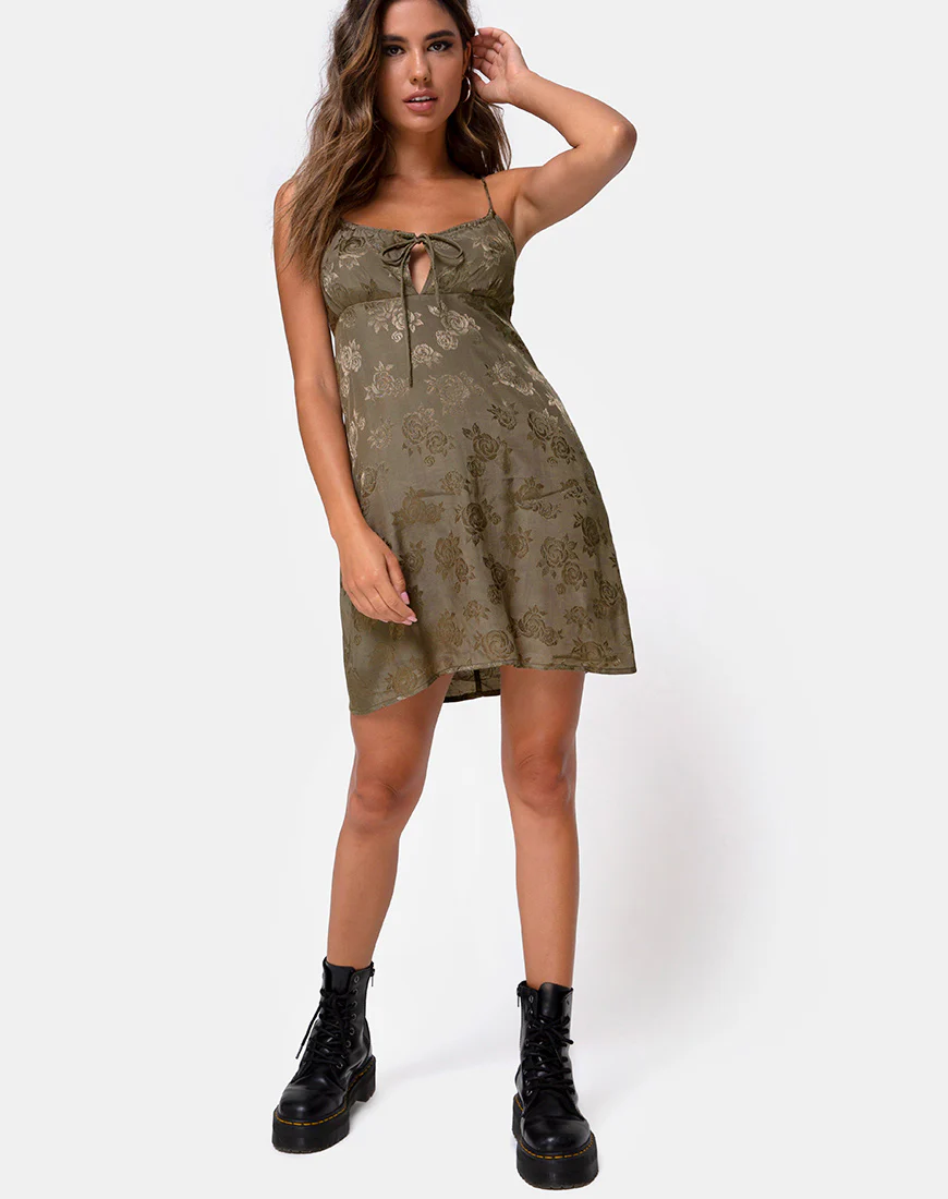 Kumala Slip Dress in Satin Rose Silver Grey - Image 3