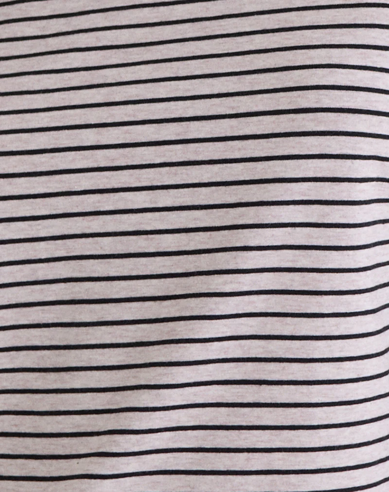 Kumiko Long Sleeve Top in Jersey Grey and Black - Image 6