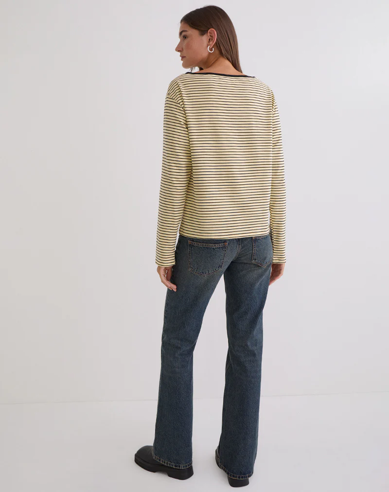 Kumiko Long Sleeve Top in Jersey Yellow and Black - Image 5