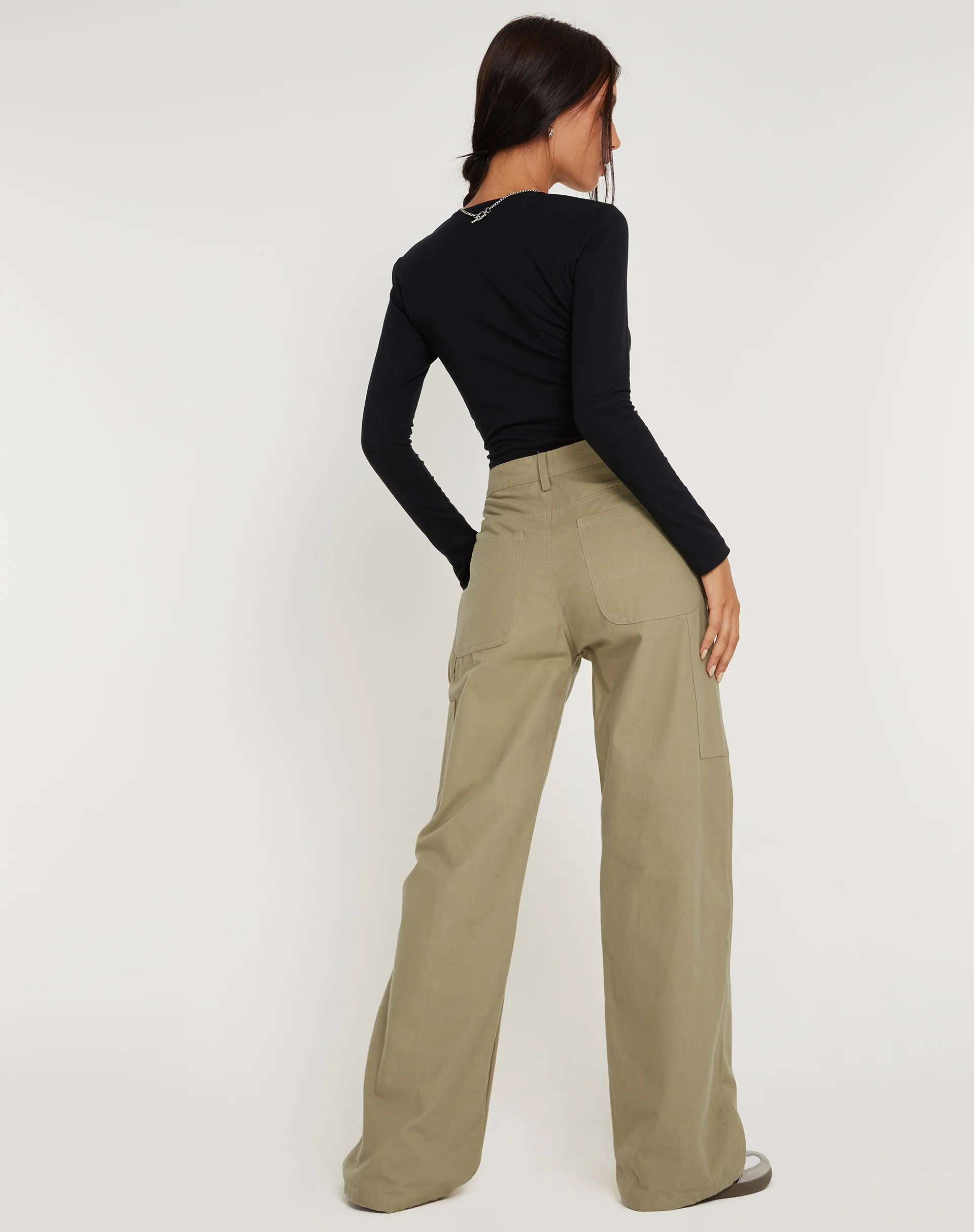 Kusnaedi Wide Leg Trouser in Stone - Image 3