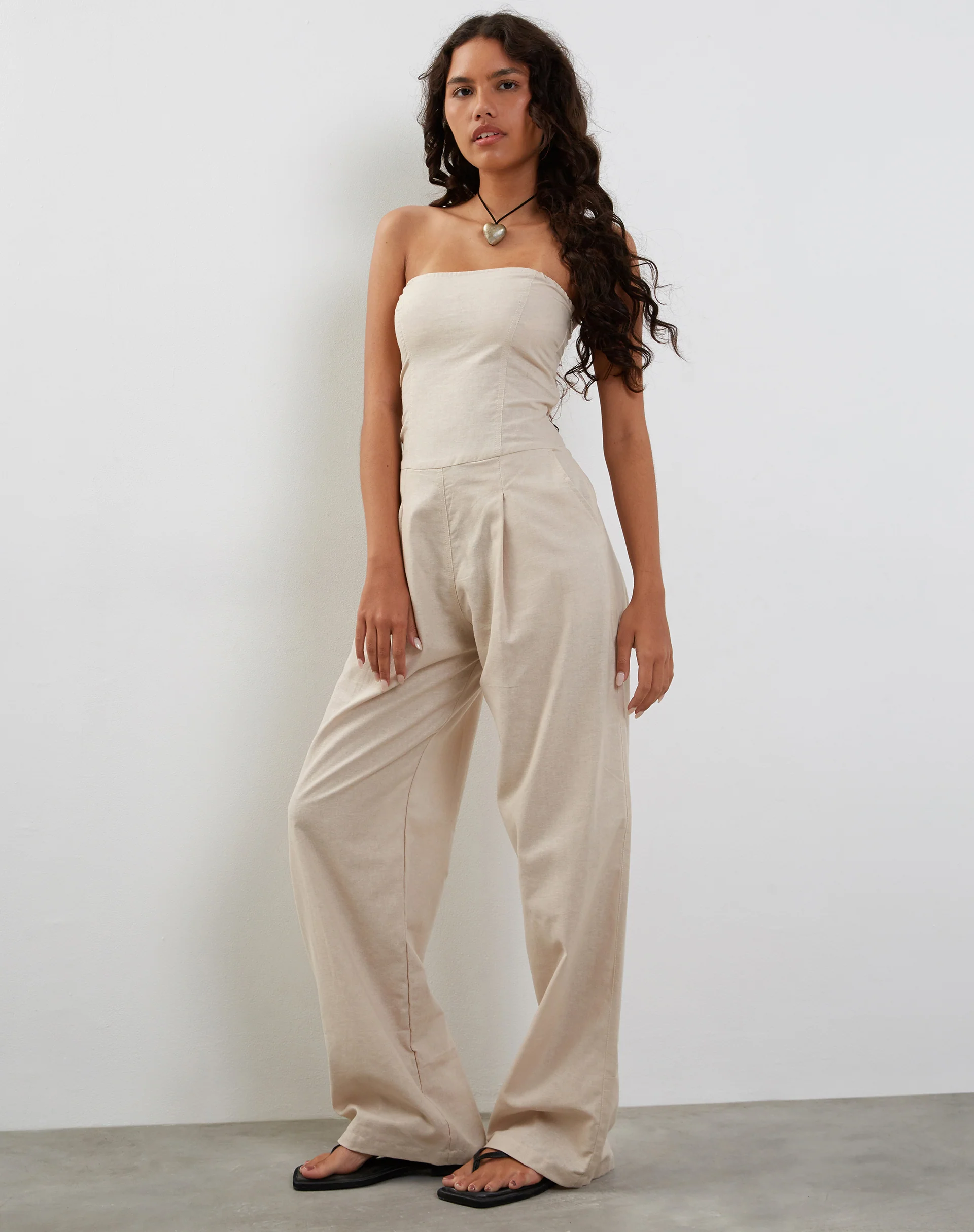 Kyaria Bandeau Jumpsuit in Ecru - Image 3