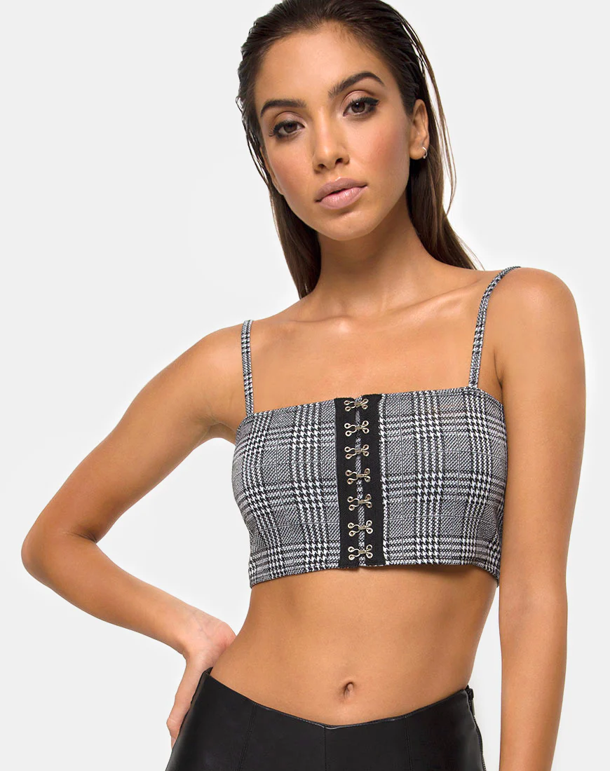 Kyga Crop Top in Charles Check - Image 2