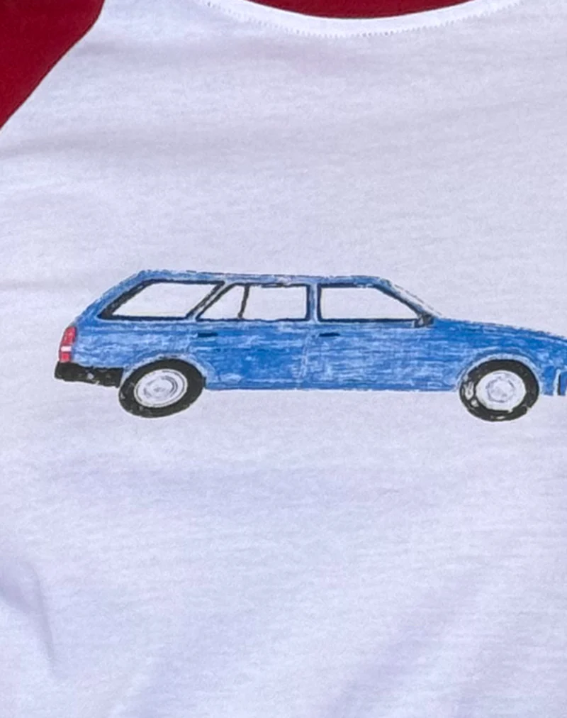 Kyiato Top in Adrenaline Red Car Print - Image 6