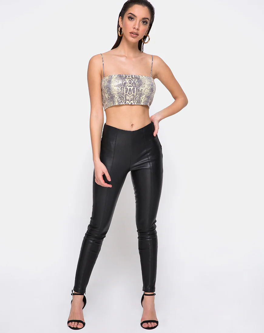 Kylie Crop Top in Acid Snake Clear Sequin - Image 3