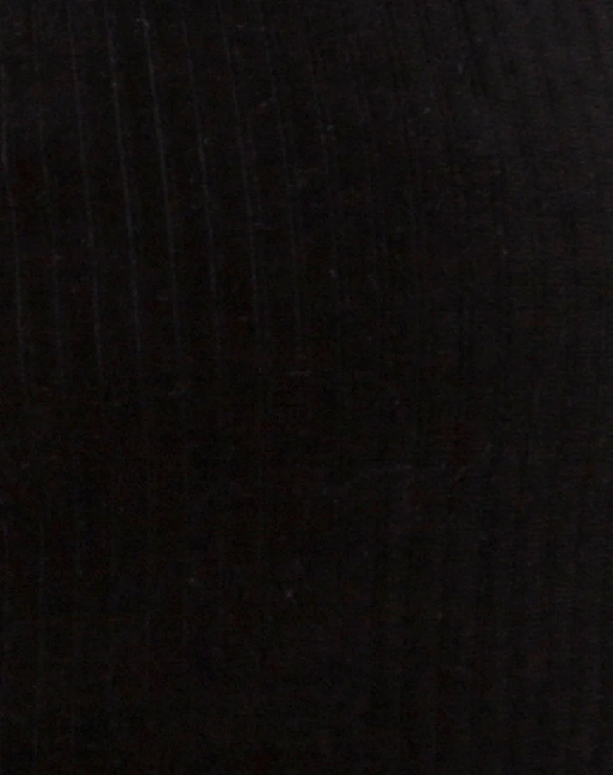 Kylie Top in Velvet Rib Black - Image 5