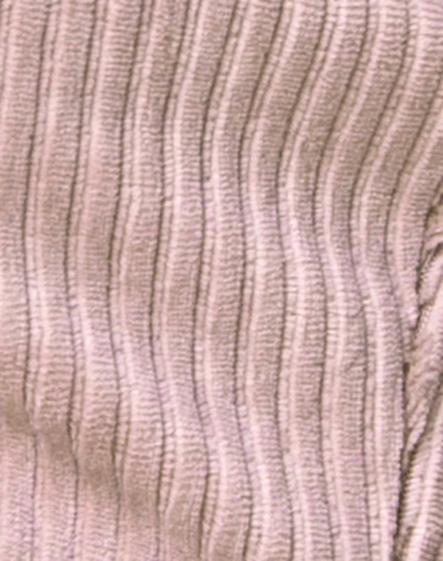 Kylie Crop Top in Rib Taupe - Image 5