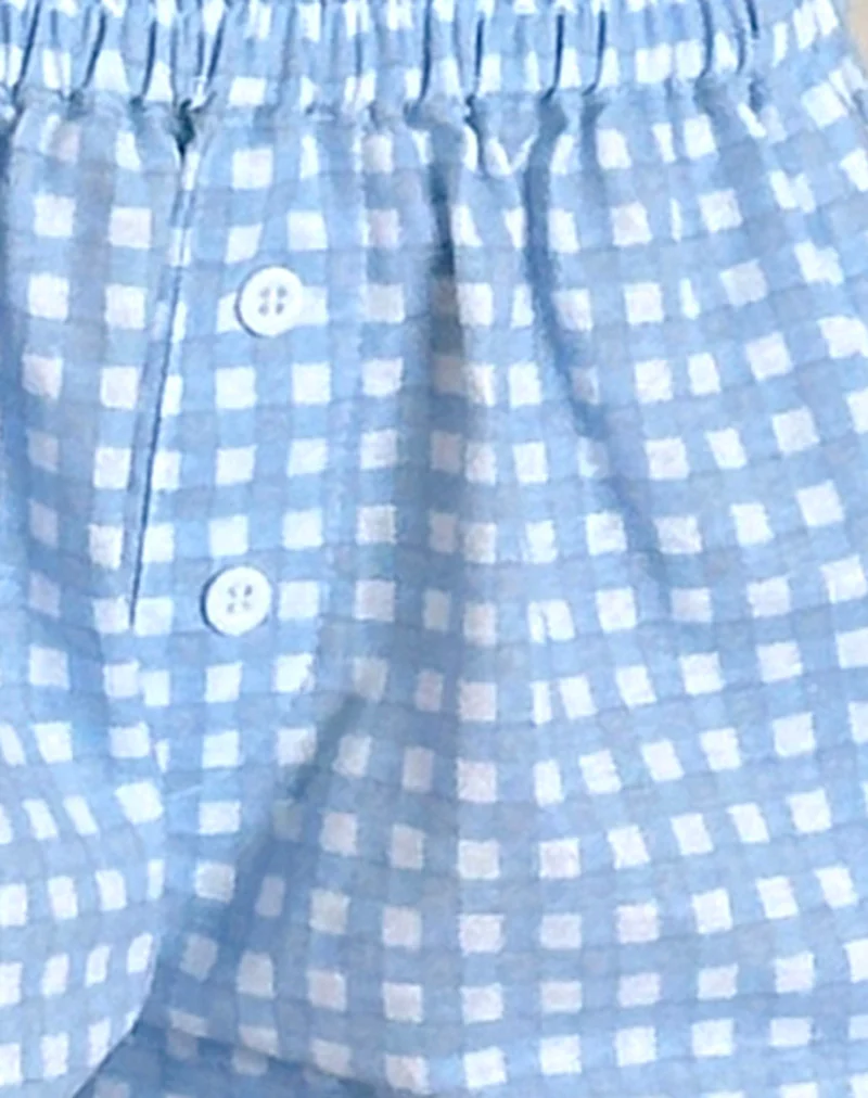Laboxe Boxer Shorts in Blue Gingham - Image 5
