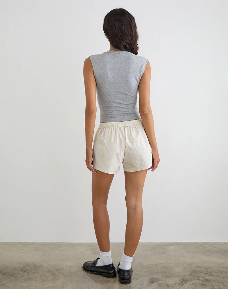 Laboxe Short in Candy Stripe Yellow - Image 4