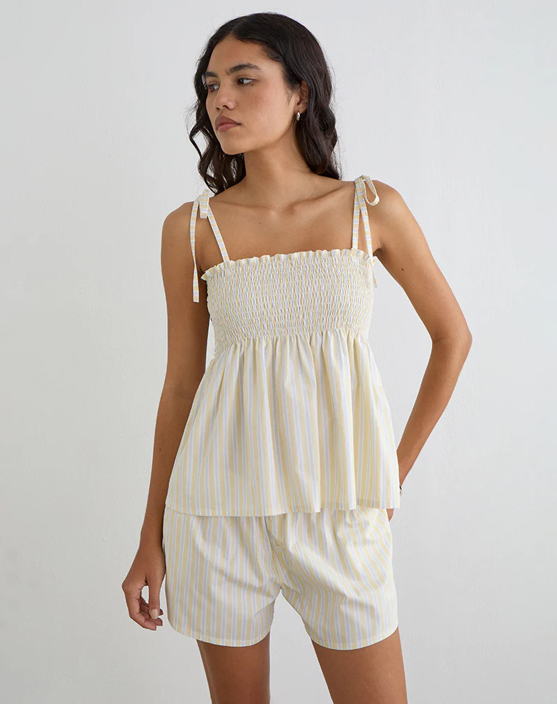Laboxe Short in Candy Stripe Yellow - Image 5