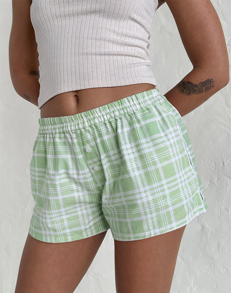 Laboxe Boxer Shorts in Table Cloth Neo Mint - Image 2
