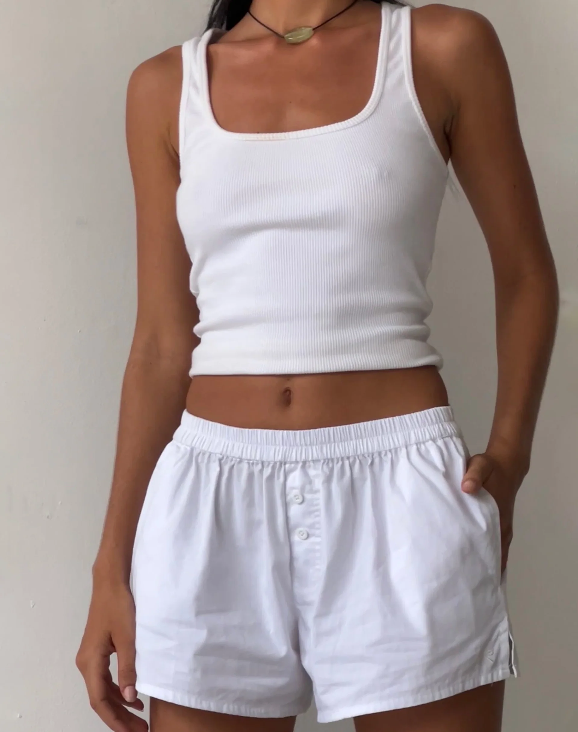 MOTEL X JACQUIE Laboxe Brief Shorts in White with Bow Embro - Image 2