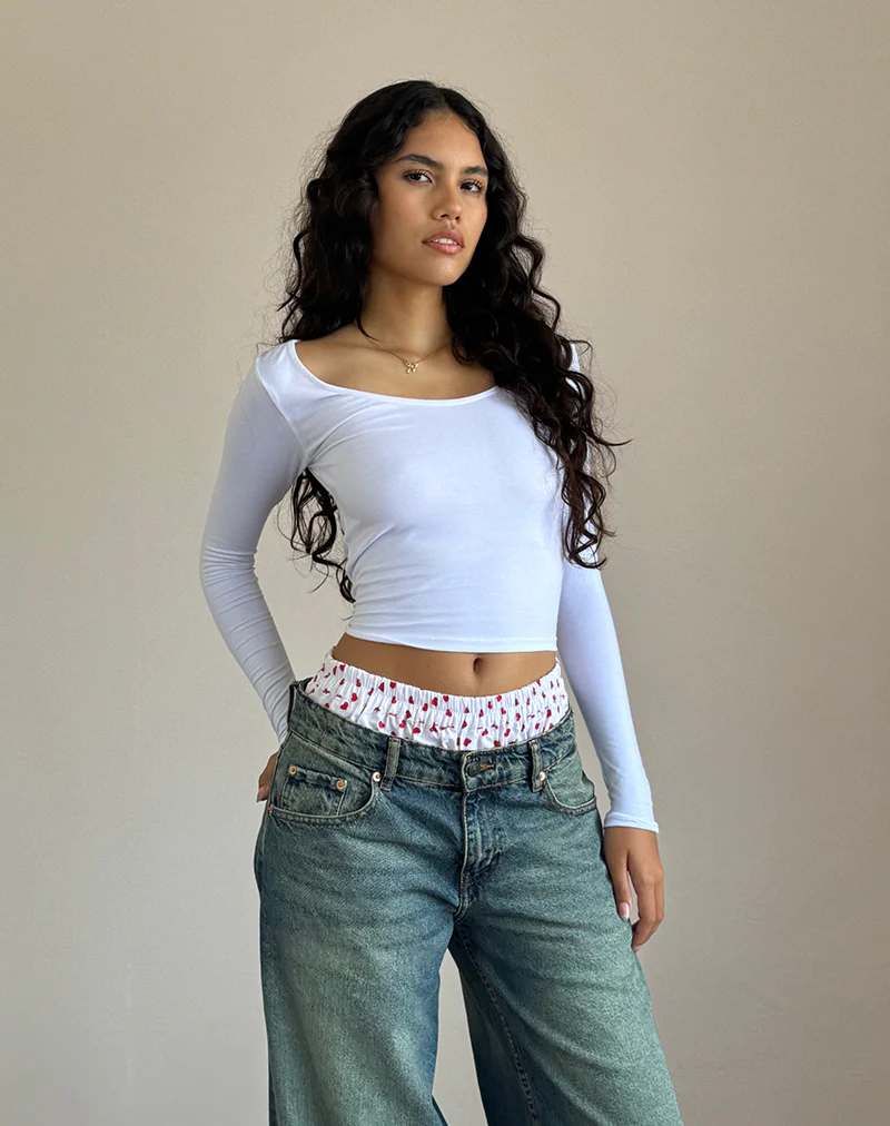 Laboxe Boxer Shorts in White Red Hearts - Image 3