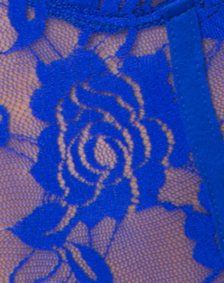 Lacey Bodice in Rose Ribbon Lace Cobalt - Image 5