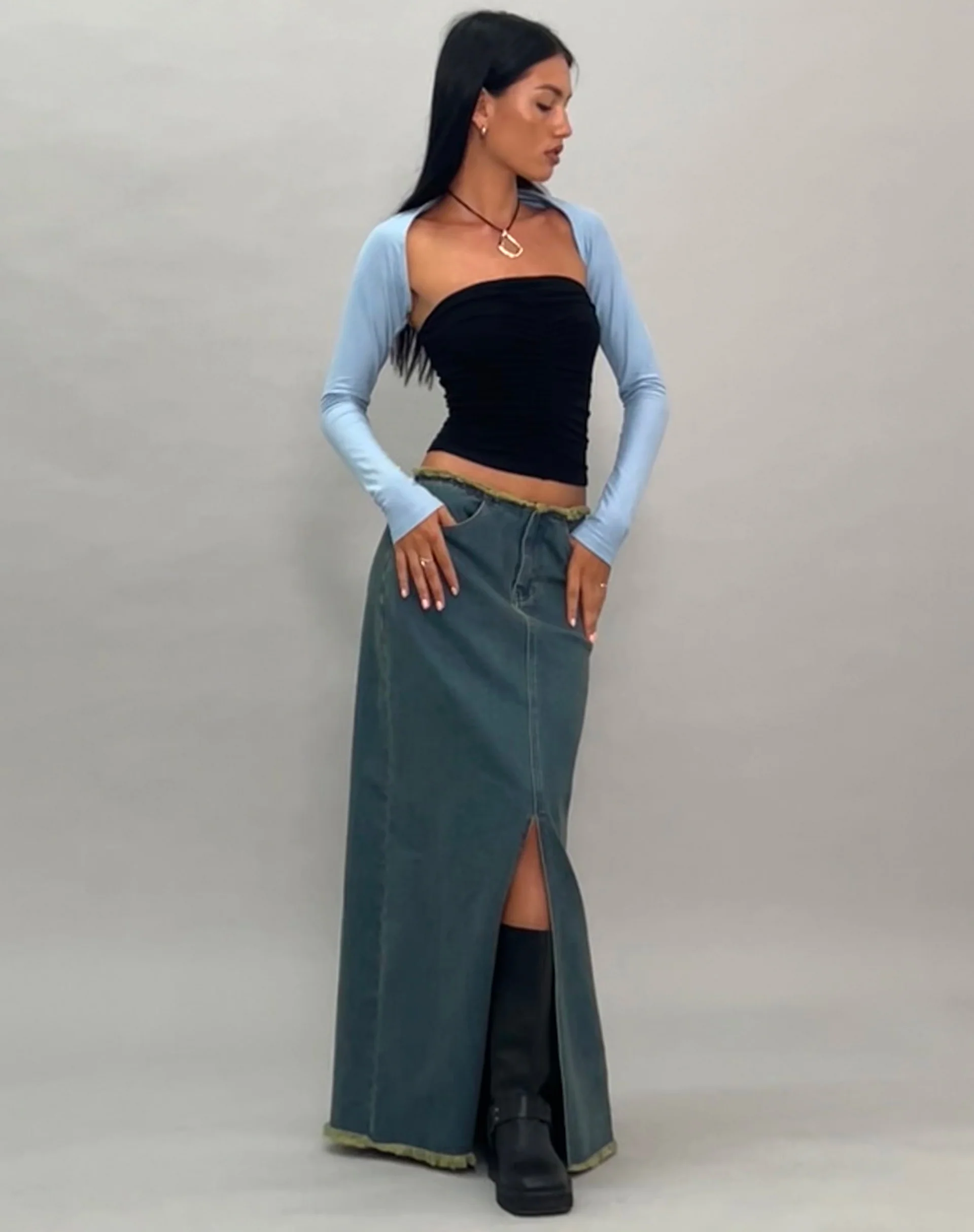 Ladri Shrug Top in Nantucket Blue - Image 6