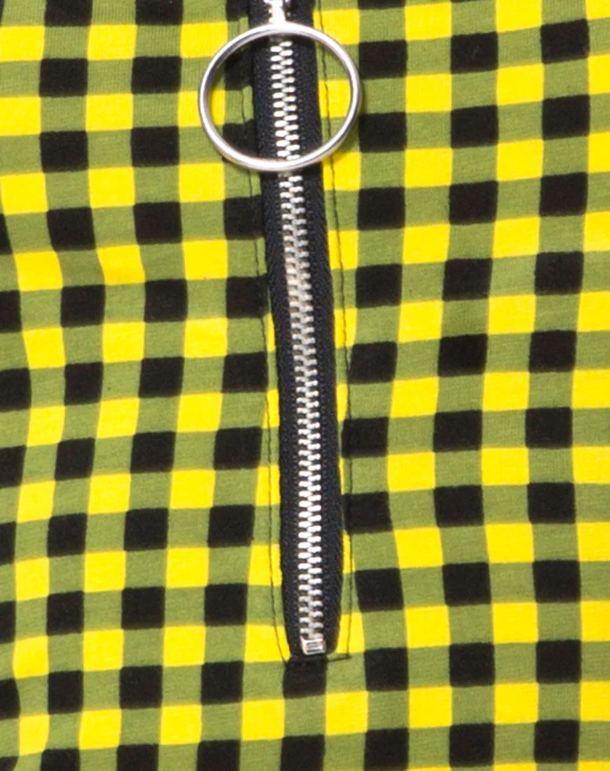 Lahzie Bodycon Dress in Medium Gingham Yellow - Image 5