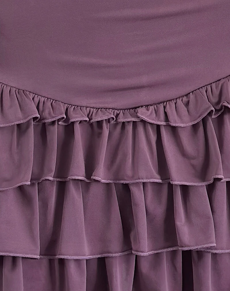 Laine Halterneck Mini Dress in Slinky Mulberry - Image 7