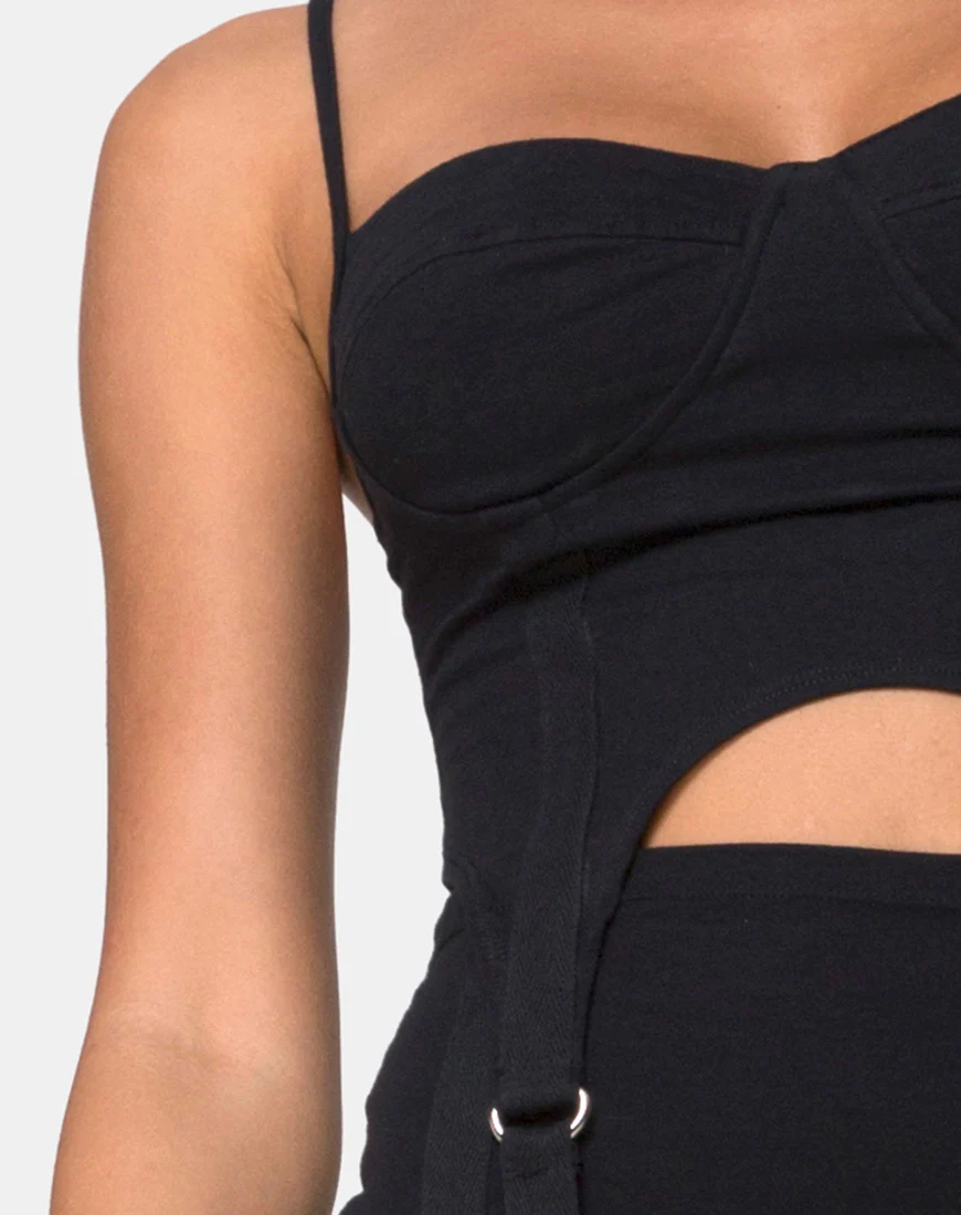 Laing Crop Top in Lycra Black - Image 5