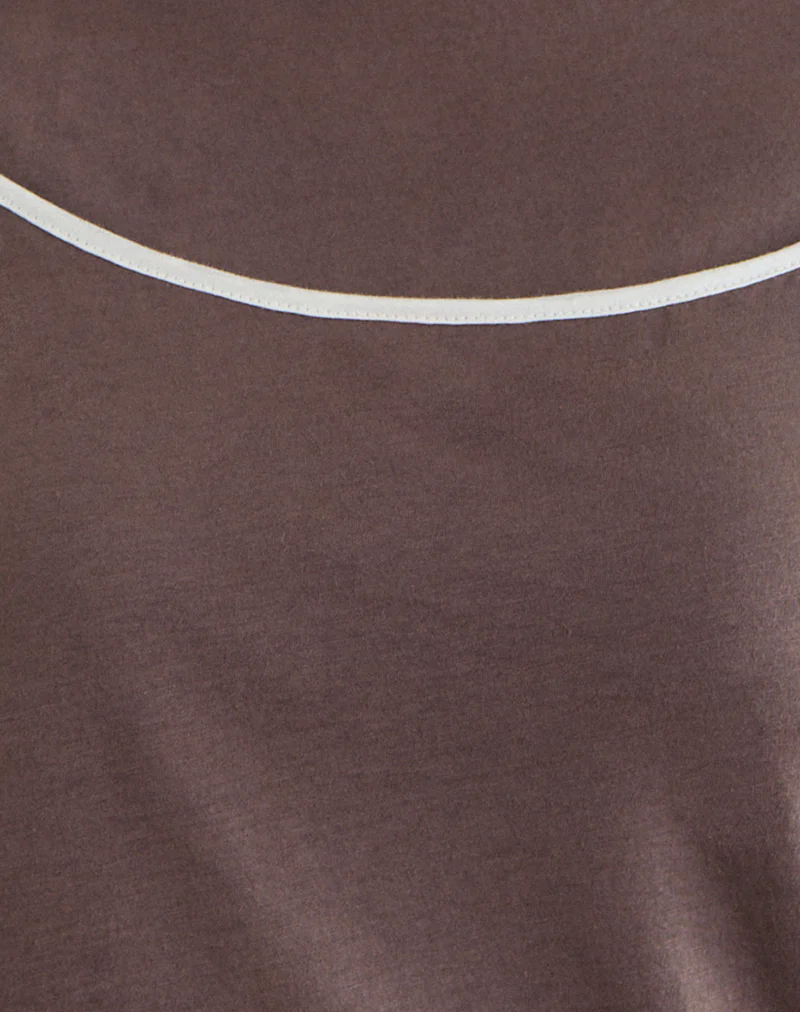 Laken Long Sleeve Top in Walnut with Vanilla Ice Binding - Image 5