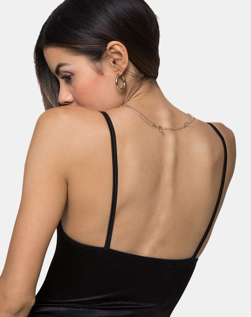 Lalani Bodice in Satin Spandex Black - Image 2