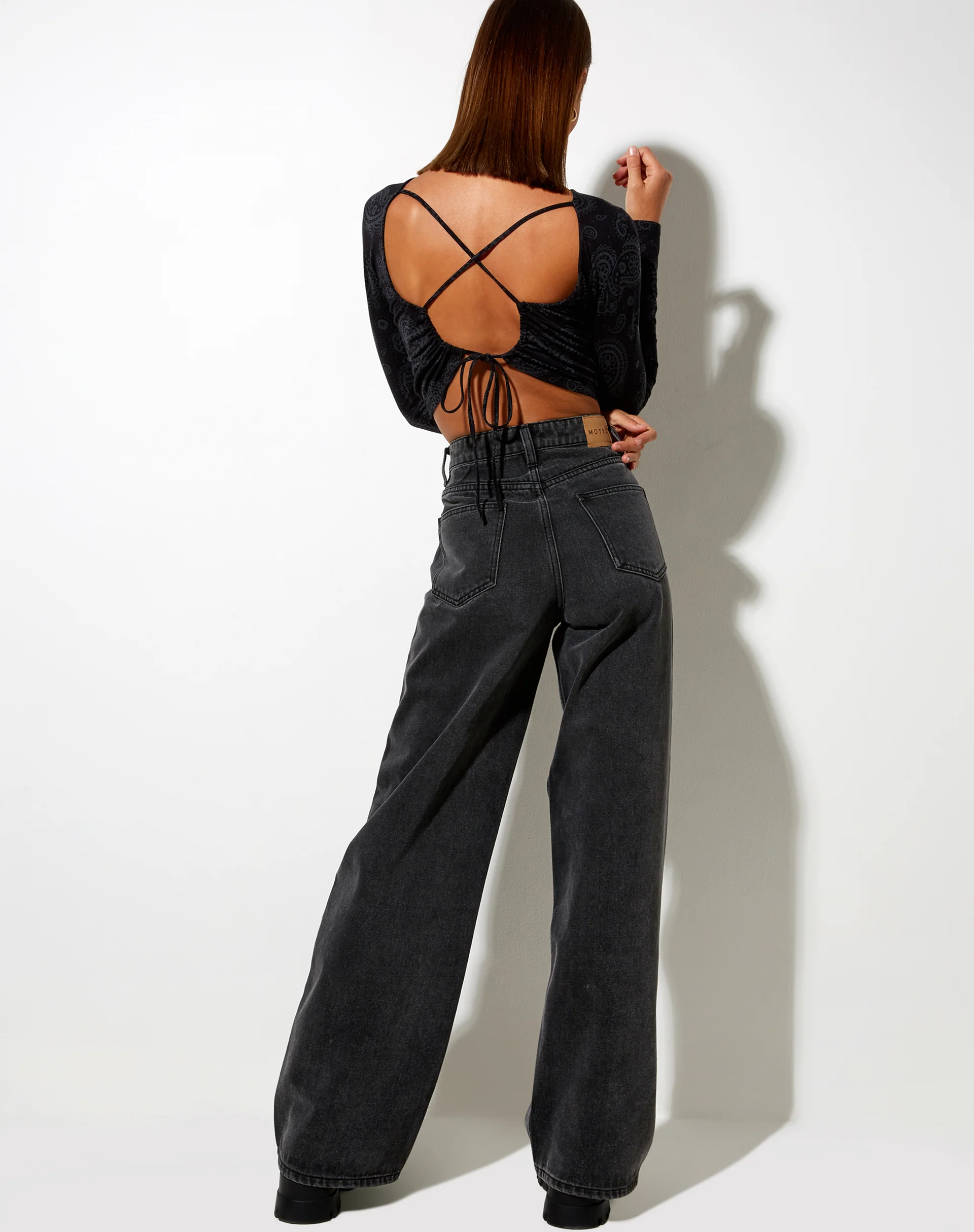 Lali Crop Top in Persian Night Black - Image 4