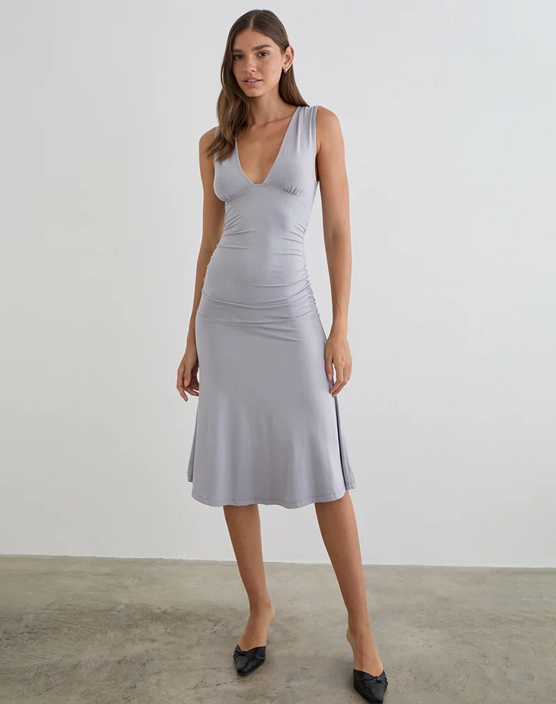 Laluma Midi Dress in Lilac Grey - Image 2