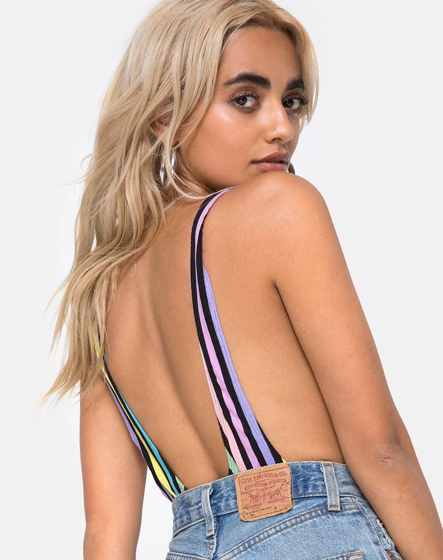 Lalung Plunge Bodice in New Stripe - Image 2