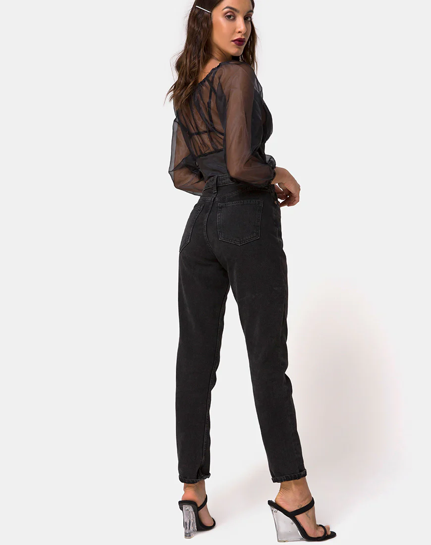 Lancelle Top in Satin Black - Image 4