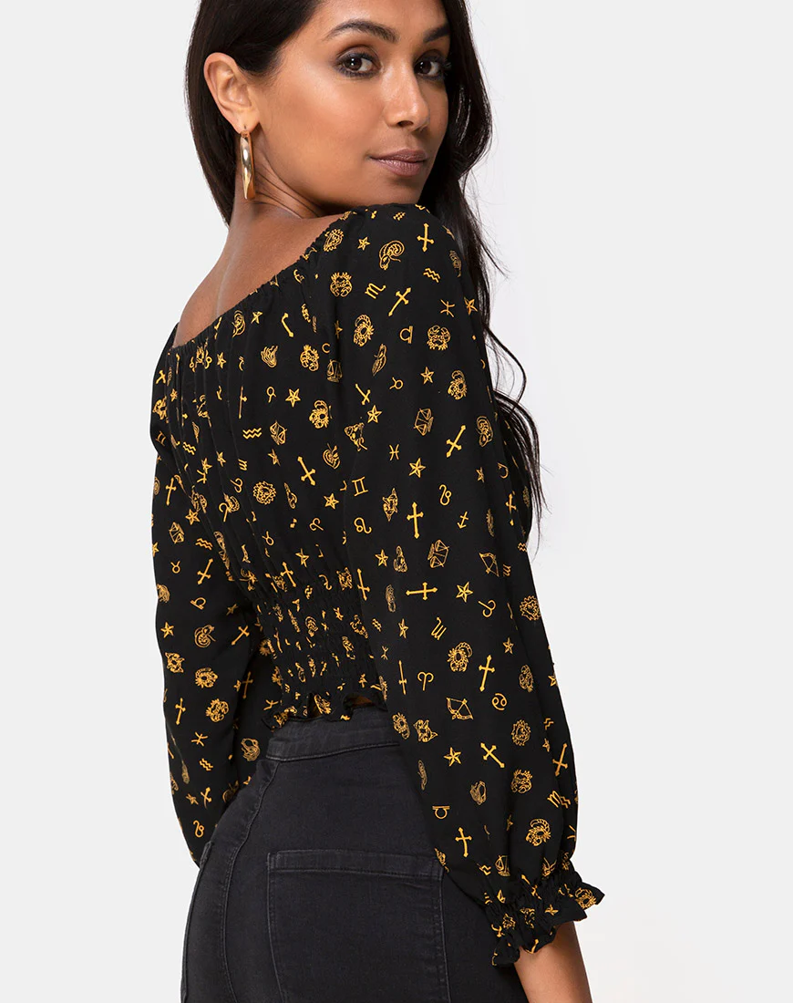 Lancer Crop Top in Mini Astro Black - Image 2