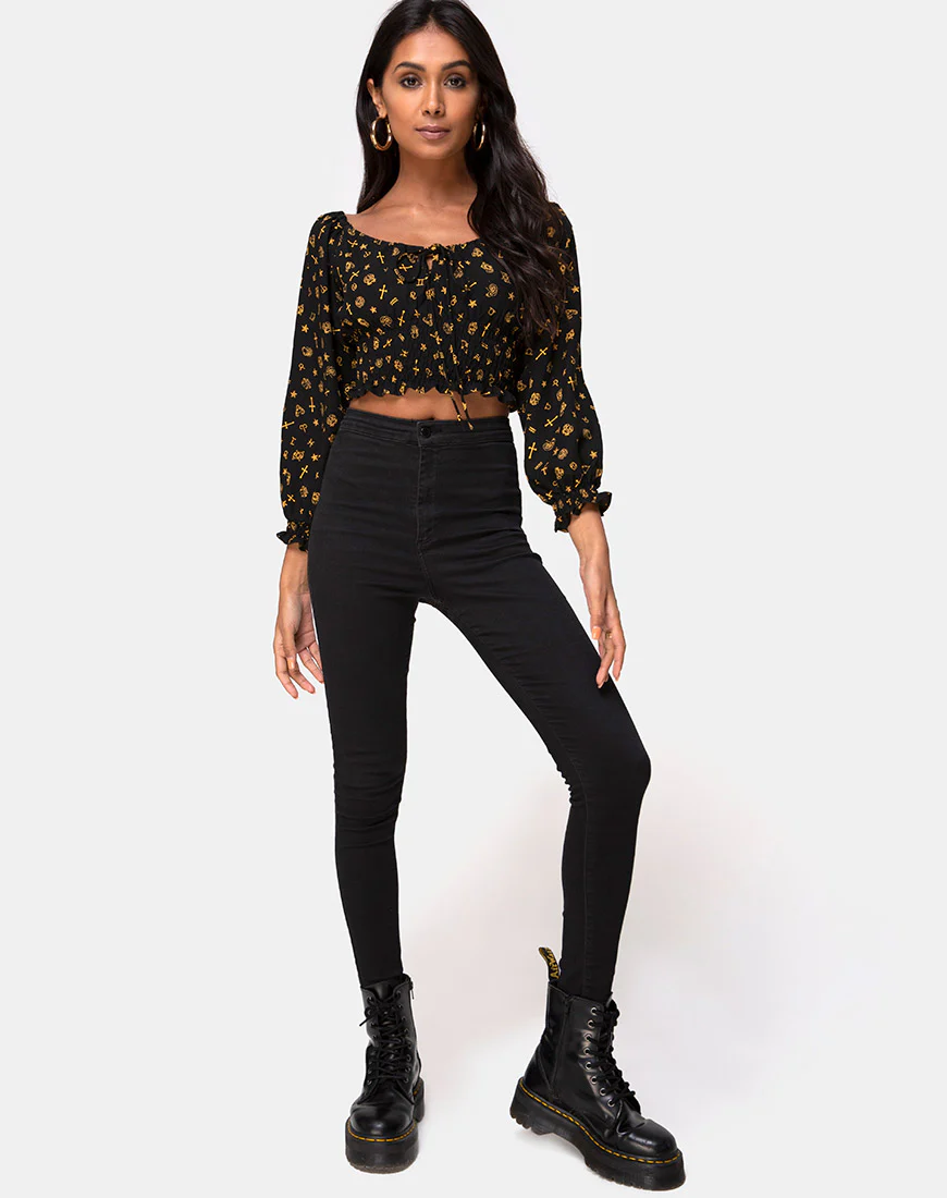 Lancer Crop Top in Mini Astro Black - Image 3