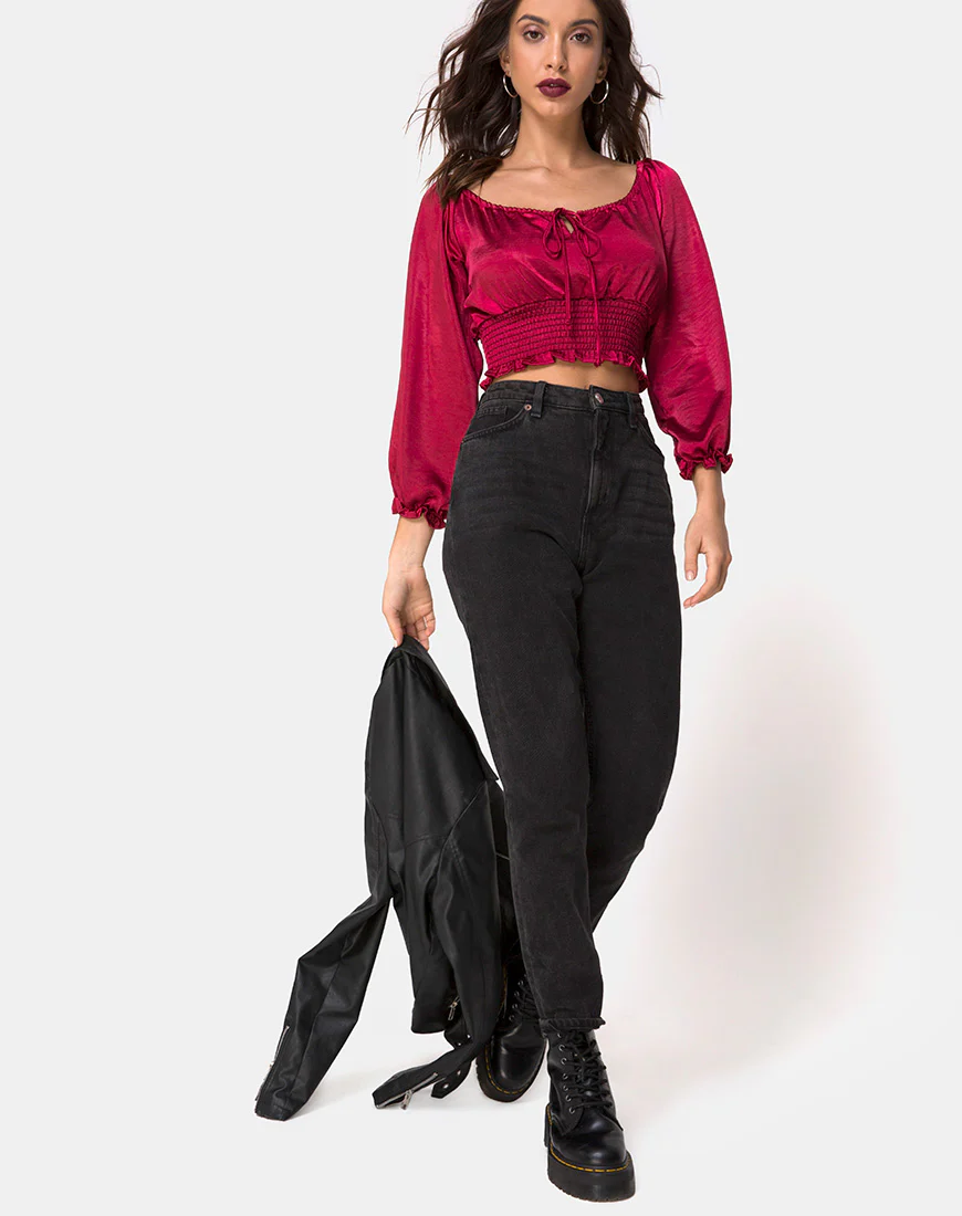 Lancer Top in Satin Cherry - Image 3