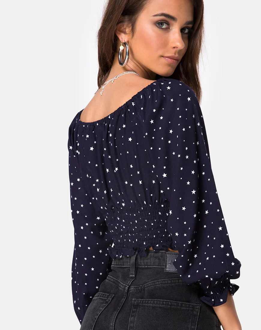Lancer Crop Top in Stars Struck Navy - Image 2