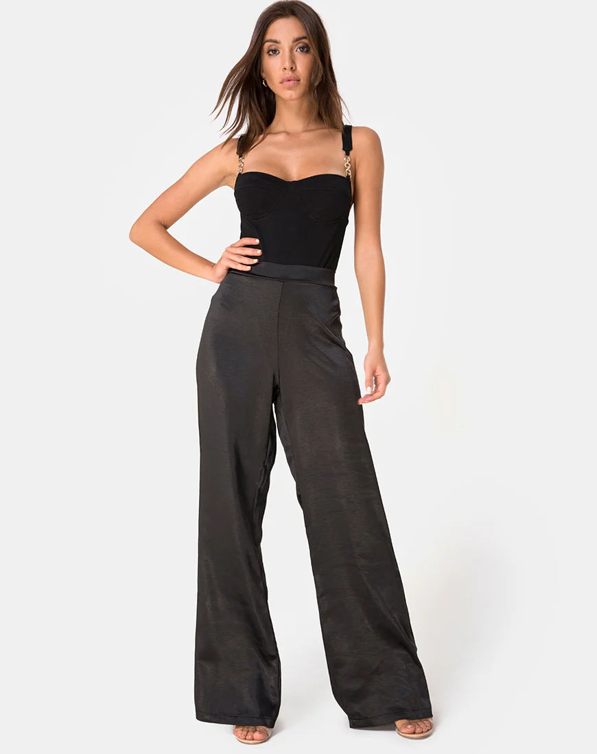 Lantas Bodice in Black with Metal Chain - Image 3