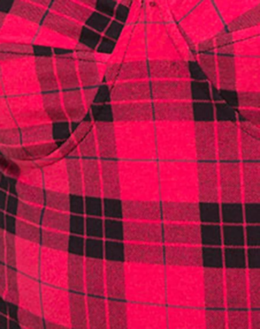 Lantas Bodice in Winter Plaid Red Black - Image 5