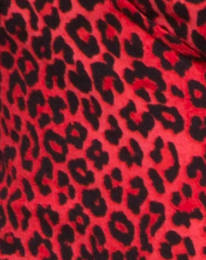 Lanti Bodice in Coloured Animal Red - Image 5