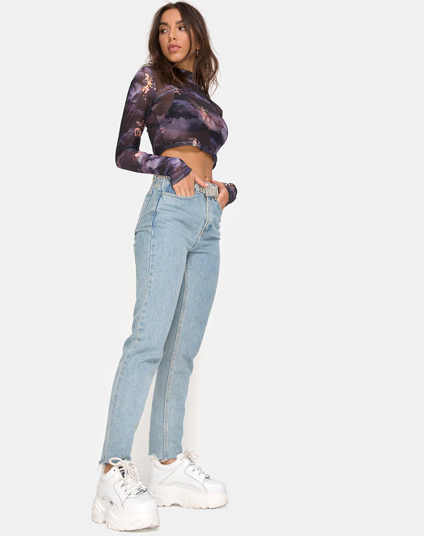 Lara Crop Top in Dark Angel Mesh - Image 3