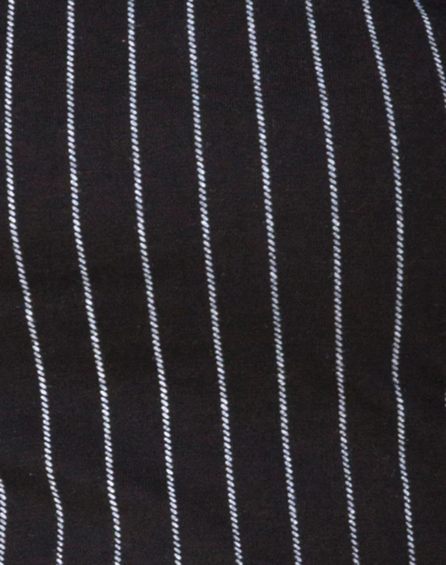 Lara Top in Pinstripe Black - Image 5