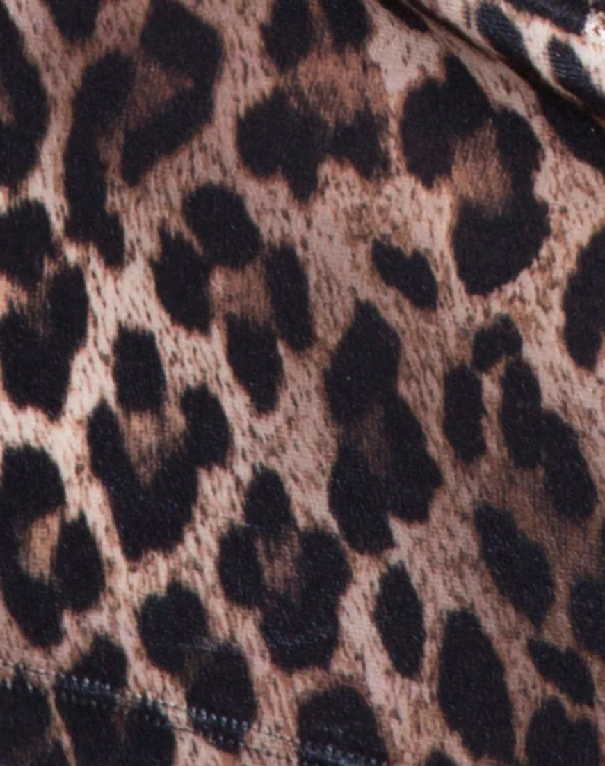 Lara Crop Top in Velvet Brown Leopard - Image 5