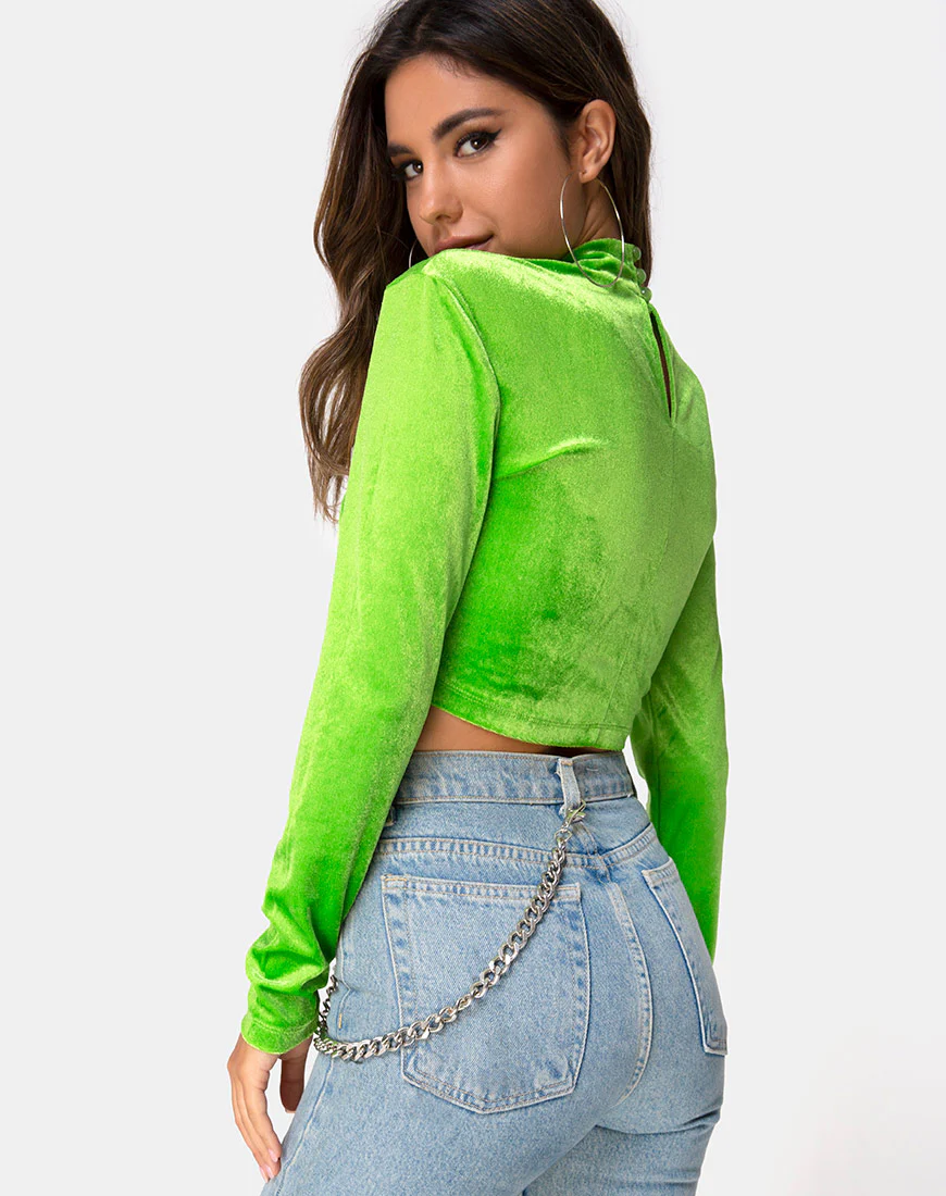 Lara Crop top in Velvet Lime - Image 2
