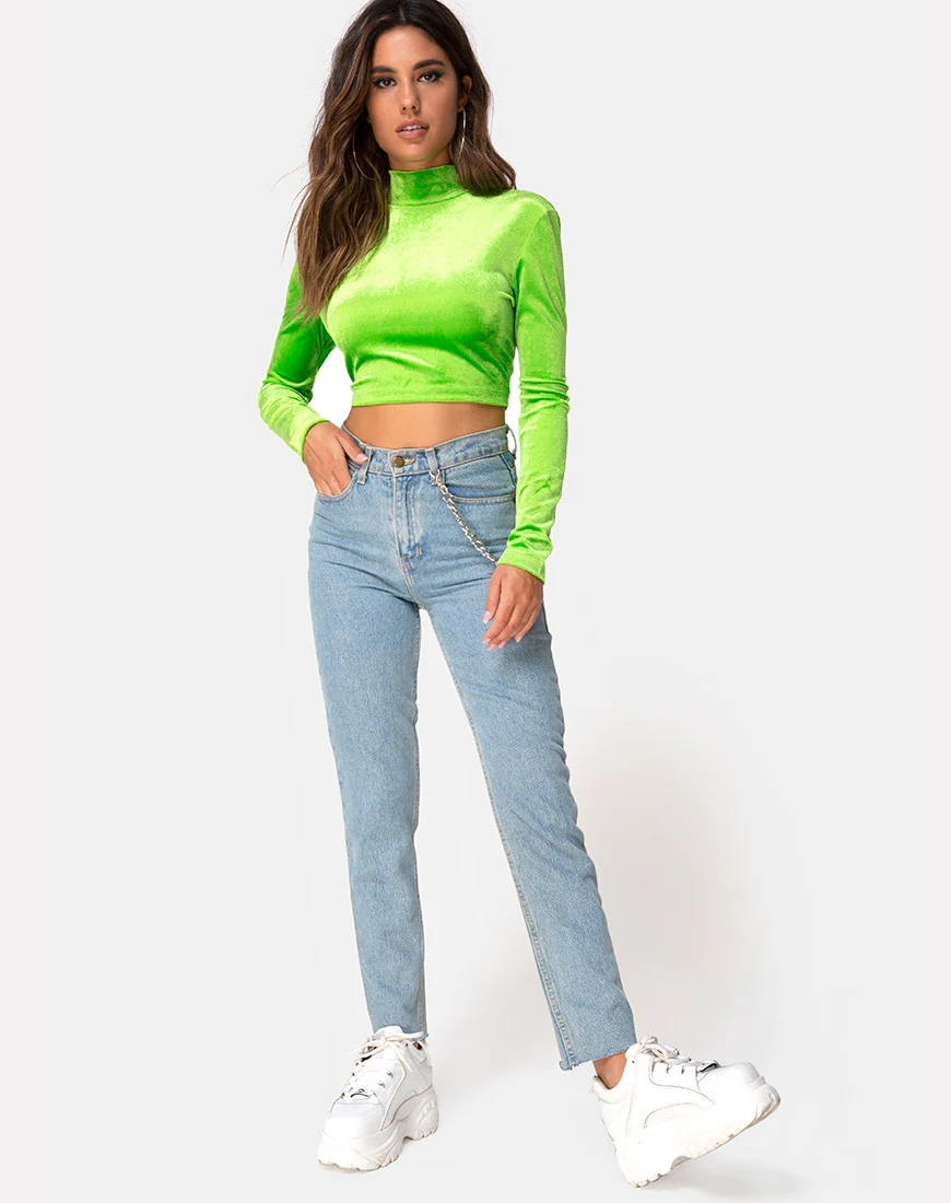 Lara Crop top in Velvet Lime - Image 3