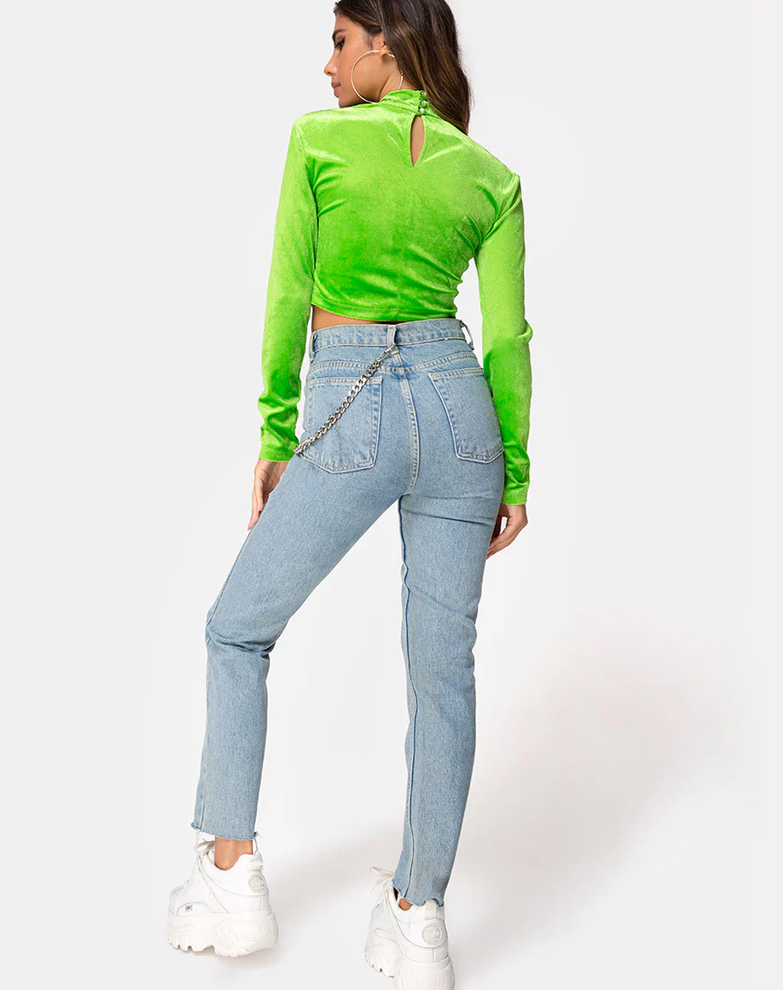 Lara Crop top in Velvet Lime - Image 4