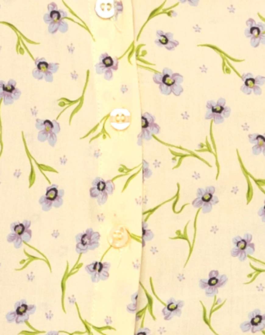 Larin Midi Dress in Wild Flower Lemon Drop - Image 5