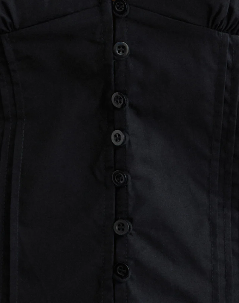 Lasily V Neck Corset Top in Black - Image 6