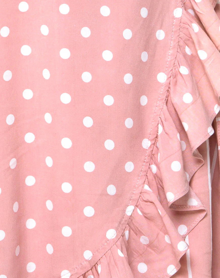Lasky Slip Dress in Spot Stripe Pink and White - Image 6