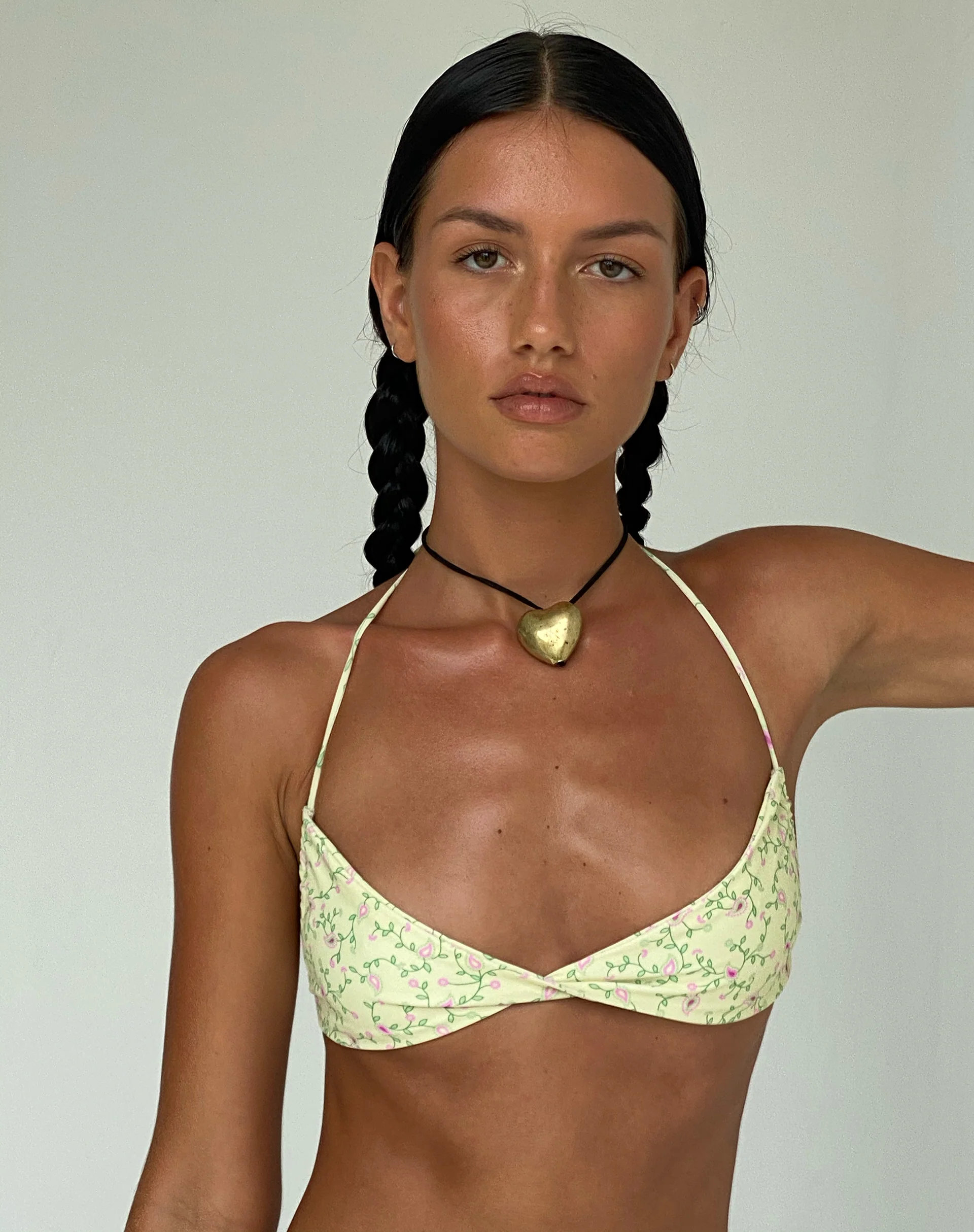 Laufey Bikini Top in Paisley Fun Yellow - Image 3