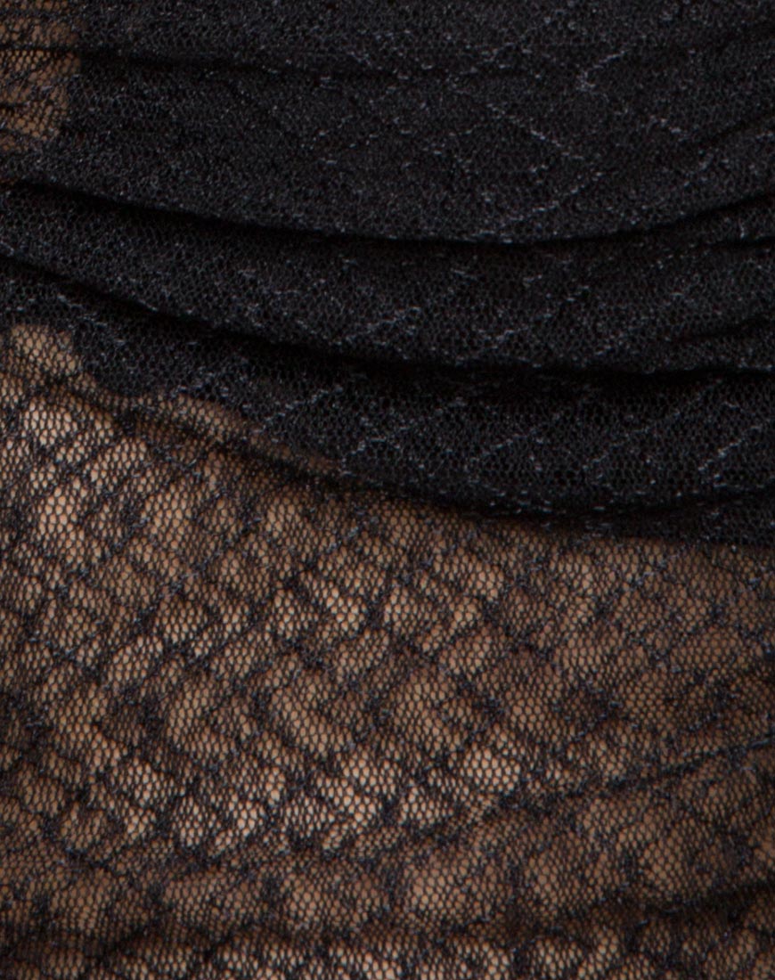 Launa Mini Dress in Lacey Knit Black - Image 5