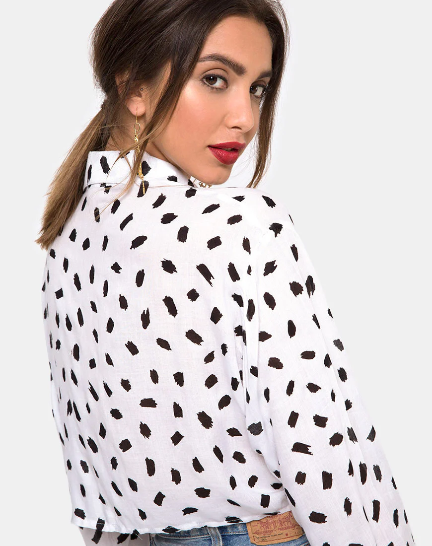 Lauv Shirt in Diana Dot White - Image 2