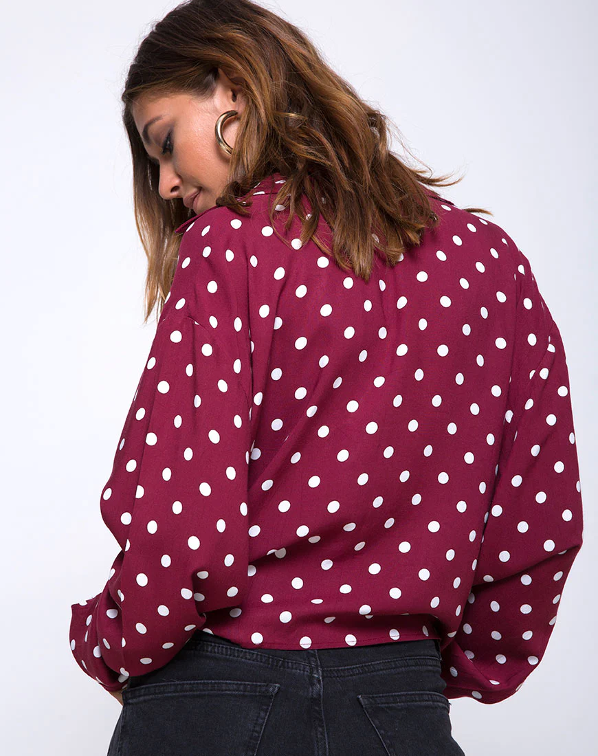 Lauv Shirt in Medium Polka Wine - Image 2