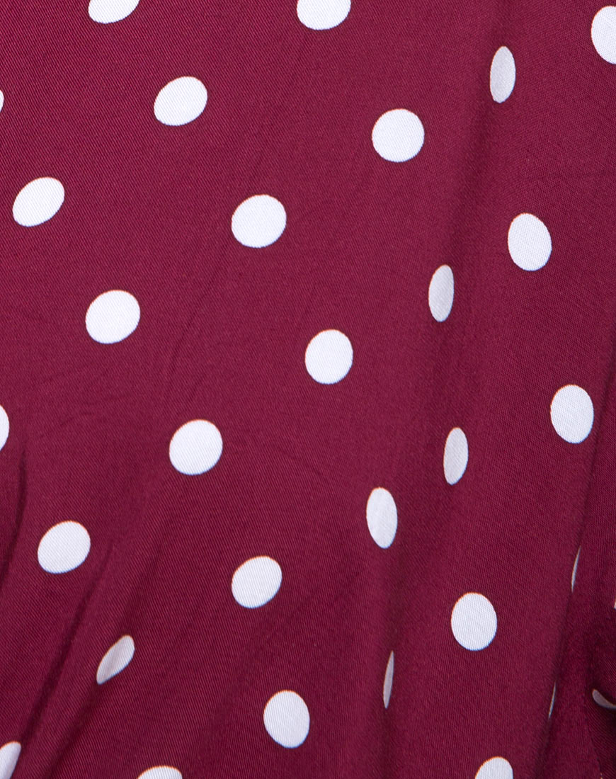 Lauv Shirt in Medium Polka Wine - Image 5