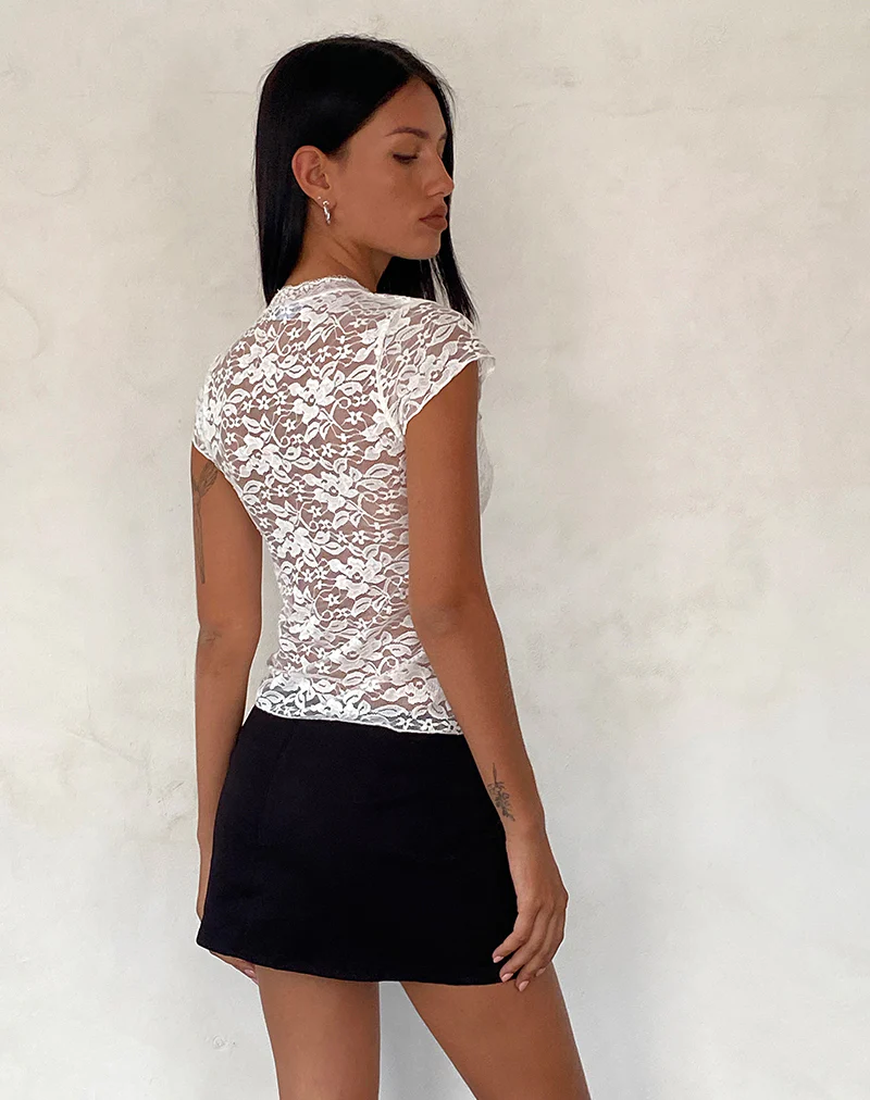 Lavanya Butterfly Top in Lace White - Image 5