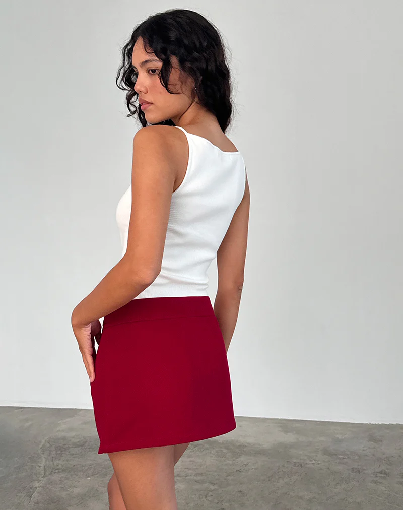 Lavonne Mini Skirt in Red - Image 5